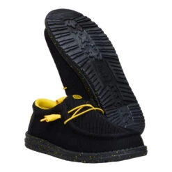 Wally Stretch Sox - Black/Yellow -Hey Dude Store 41898 064 WALLYSTRETCHSOX BLACKYELLOW PAIR BOTTOM conversion1