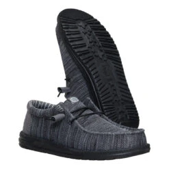 Wally Stretch Sox - Granite Grey/Black 16 Wally Stretch Sox - Granite Grey/Black -Hey Dude Store 41898 1U4 WALLYSTRETCHSOX GRANITEGREYBLACK PAIR BOTTOM conversion1
