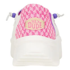 Wendy Peak Chambray Woven - White/Pink -Hey Dude Store 41946 102 WENDYPEAKCHAMBRAYWOVEN WHITEPINK BACK conversion1