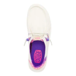 Wendy Peak Chambray Woven - White/Pink -Hey Dude Store 41946 102 WENDYPEAKCHAMBRAYWOVEN WHITEPINK TOP conversion1