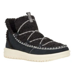 Camden Suede Cozy - Black 22 Camden Suede Cozy - Black -Hey Dude Store 42031 001 CAMDENSUEDECOZY BLACK RIGHT 3QTR