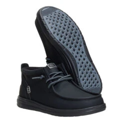 Wally Mid Gripr Classic - Black/Black -Hey Dude Store 42051 060 WALLYMIDGRIPRCLASSIC BLACKBLACK PAIR BOTTOM conversion1