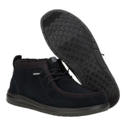 Wally Mid GripR Warmth - Black/Black -Hey Dude Store 42052 060 WALLYMIDGRIPRWARMTH BLACK BLACK PAIR BOTTOM conversion1