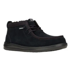 Wally Mid GripR Warmth - Black/Black -Hey Dude Store 42052 060 WALLYMIDGRIPRWARMTH BLACK BLACK RIGHT 3QTR conversion1