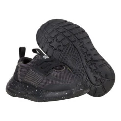 Sirocco Play Toddler Varsity - Black/Black -Hey Dude Store 42105 060 SIROCCOPLAYTDVARSITY BLACK BLACK PAIR BOTTOM conversion1