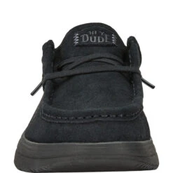 Wendy Comf Suede - Black -Hey Dude Store 42641 001 WENDY X SUEDE BLACK RIGHT FRONT conversion1