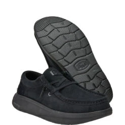 Wendy Comf Suede - Black -Hey Dude Store 42641 001 WENDY X SUEDE BLACK RIGHT PAIR BOTTOM conversion1