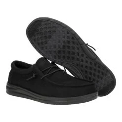 Wally Work Wide - Triple Black 11 Wally Work Wide - Triple Black -Hey Dude Store 42699 0WC WALLYWORKWIDE TRIPLEBLACK PAIR BOTTOM