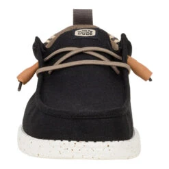 Wally Craft Linen - Black/Walnut -Hey Dude Store 43086 02M WALLYSUMMERLINEN BLACK WALNUT FRONT conversion1