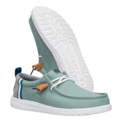 Wally Craft Linen - Iceberg Green/Moon Grey -Hey Dude Store 43086 3AL WALLYCRAFTLINEN ICEBERGGREENMOONGREY PAIR BOTTOM conversion1