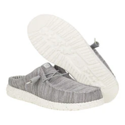 Wally Slip Stretch Sox - Granite Grey -Hey Dude Store 43103 1HF WALLYSLIPSTRETCHSOX GRANITEGREY PAIR BOTTOM conversion1 1