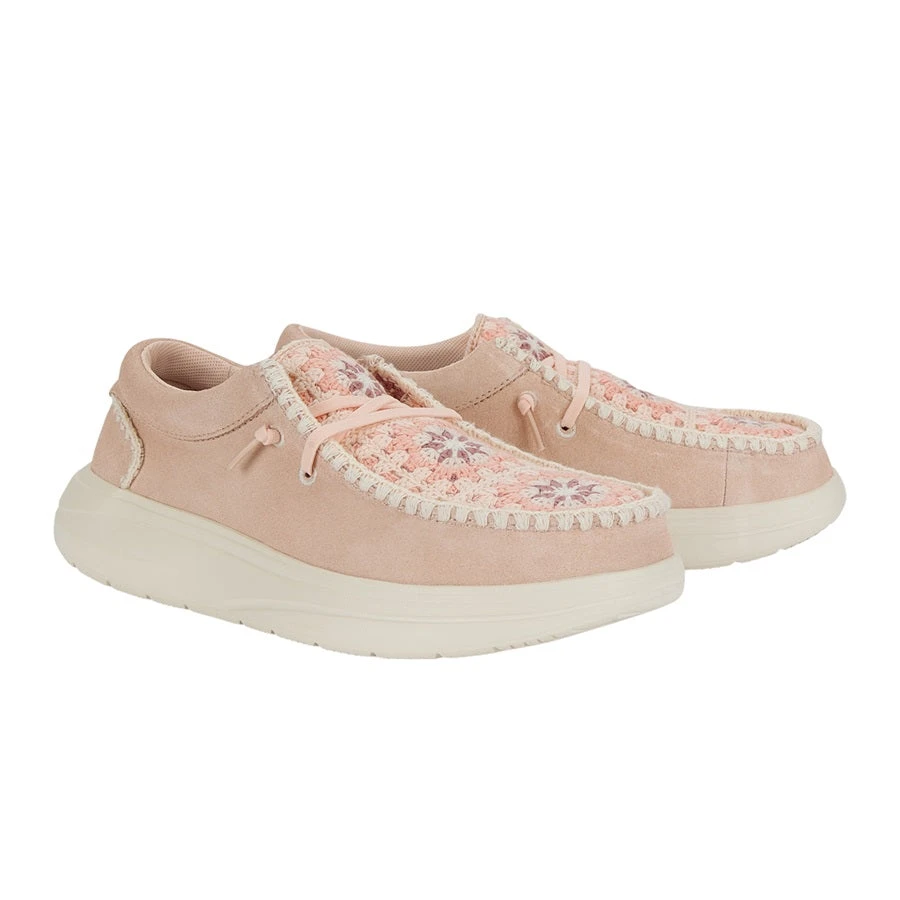 Wendy Comf Suede Crochet - Pale Pink/Multi 5 Wendy Comf Suede Crochet - Pale Pink/Multi - Image 3