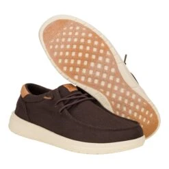 Paul Canvas - Brown/Wood Ash -Hey Dude Store 43151 2IX PAULCANVAS MOLEBROWN WOODASH PAIR BOTTOM