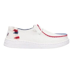 Wendy Espadrille Americana - White -Hey Dude Store 43181 100 WENDYESPADRILLEAMERICANA WHITE RIGHT LATERAL conversion1