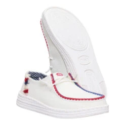 Wendy Espadrille Americana - White -Hey Dude Store 43181 100 WENDYESPADRILLEAMERICANA WHITE RIGHT SIDE BOTTOM conversion1