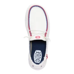Wendy Espadrille Americana - White -Hey Dude Store 43181 100 WENDYESPADRILLEAMERICANA WHITE TOP conversion1
