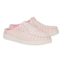 Wendy Slip Terry Stripe - Stripe Pink/White -Hey Dude Store 43186 690 WENDYSLIPTERRYSTRIPE PINK WHITE PAIR conversion1