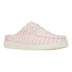 Wendy Slip Terry Stripe - Stripe Pink/White -Hey Dude Store 43186 690 WENDYSLIPTERRYSTRIPE PINK WHITE RIGHT 3QTR conversion1