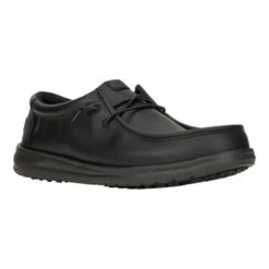 Wally Work CE Classic Slip Resistant - Black -Hey Dude Store 43195 001 WALLYWORKCECLASSIC BLACK RIGHT 3QTR conversion1