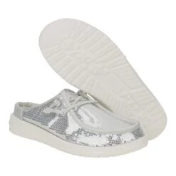 Wendy Slip Sequin - White -Hey Dude Store 43615 100 WENDYSLIPSEQUIN WHITE PAIR BOTTOM