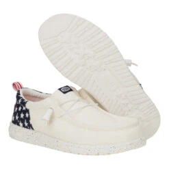 Wally Funk Americana Stars - White/Navy Blazer 12 Wally Funk Americana Stars - White/Navy Blazer -Hey Dude Store 43633 1TS WALLYFUNKAMERICANASTARS WHITE NAVYBLAZER PAIR BOTTOM conversion1