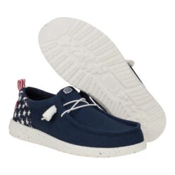 Wally Funk Americana Stars - Navy Blazer -Hey Dude Store 43633 4UC WALLYFUNKAMERICANASTARS NAVYBLAZER PAIR BOTTOM conversion1