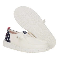 Wendy Funk Americana Stars - White/Navy Blazer 12 Wendy Funk Americana Stars - White/Navy Blazer -Hey Dude Store 43693 1TS WENDYFUNKAMERICANASTARS WHITE NAVYBLAZER PAIR BOTTOM conversion1