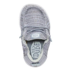 LilDude Slip On Core - Grey/White -Hey Dude Store 43719 01J LILDUDESLIPONCORE GREYWHITE TOP conversion1