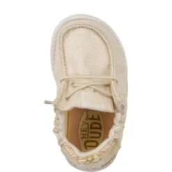 LilDude Infant Slip On Novelty - Champagne Glitter -Hey Dude Store 43722 9AC LilDudeSliponNovelty ChampagneGlitter Right Top