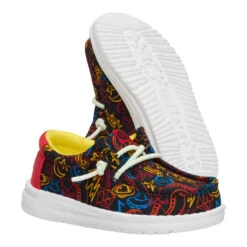 Wally Toddler Space Glow - Black/Red -Hey Dude Store 44196 063 WALLYTSPACEGLOW BLACKRED PAIR BOTTOM conversion1