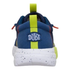 Sirocco Play Youth Sport Stripe - Navy/Lime -Hey Dude Store 44201 479 SIROCCOPLAYYSPORTSTRIPE NAVYLIME BACK conversion1