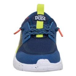 Sirocco Play Youth Sport Stripe - Navy/Lime -Hey Dude Store 44201 479 SIROCCOPLAYYSPORTSTRIPE NAVYLIME FRONT conversion1