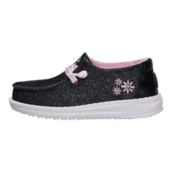 Wendy Toddler Shimmer Flower - Charcoal