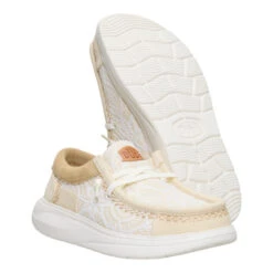 Wendy Comf Patchwork - Ivory/Tan -Hey Dude Store 44235 1OB WENDYCOMFPATCHWORK IVORYTAN PAIR BOTTOM conversion1