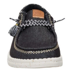 Wendy Funk Embroidered Floral - Black -Hey Dude Store 44237 001 WENDYFUNKEMBROIDEREDFLORAL BLACK FRONT conversion1