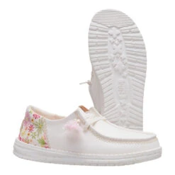 Wendy Funk Embroidered Floral - Ivory/Multi -Hey Dude Store 44237 1MV WENDYFUNKEMBROIDEREDFLORAL IVORYMULTI PAIR BOTTOM conversion1