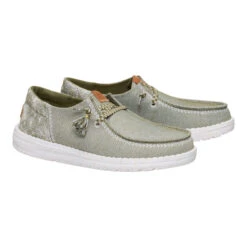 Wendy Funk Embroidered Floral - Olive -Hey Dude Store 44237 337 WENDYFUNKEMBROIDERED OLIVE PAIR conversion1