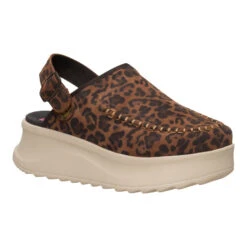 Delray Clog Suede - Brown Leopard -Hey Dude Store 44259 2GA DELRAYCLOGSUEDE BROWNLEOPARD RIGHT SIDE conversion1