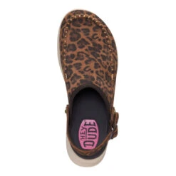 Delray Clog Suede - Brown Leopard -Hey Dude Store 44259 2GA DELRAYCLOGSUEDE BROWNLEOPARD TOP conversion1