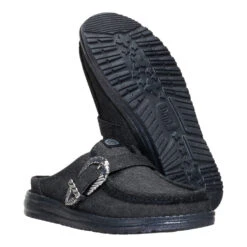 Wendy Slip Buckle Denim - Black/Black -Hey Dude Store 44264 060 WENDYSLIPBUCKLEDENIM BLACKBLACK PAIR BOTTOM conversion1