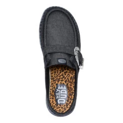 Wendy Slip Buckle Denim - Black/Black -Hey Dude Store 44264 060 WENDYSLIPBUCKLEDENIM BLACKBLACK TOP conversion1