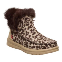 Camden Brushed Leopard Cozy - Leopard -Hey Dude Store 44279 90L CAMDENBRUSHEDLEOPARDCOZY LEOPARD RIGHT SIDE conversion1