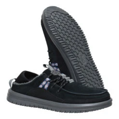 Bradley Blipper Suede - Black/Smoke Grey -Hey Dude Store 44304 0PM BRADLEYBLIPPERSUEDE BLACKSMOKEGREY PAIR BOTTOM conversion1