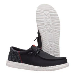 Wally Funk Jersey Jacquard - Black/Multi -Hey Dude Store 44316 0C4 WALLYFUNKJERSEYJACQUARD BLACKMULTI PAIR BOTTOM conversion1