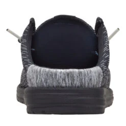 Wally Slip Jersey Jacquard - Black/Monument Grey -Hey Dude Store 44319 0NU WALLYSLIPJERSEYJACQUARD BLACKMONUMENT BACK conversion1