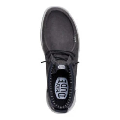 Wally Mid Gripr Vin Classic - Black Oyster/Black -Hey Dude Store 44322 0PF WALLYMIDGRIPRVINCLASSIC BLACKOYSTERBLACK TOP conversion1