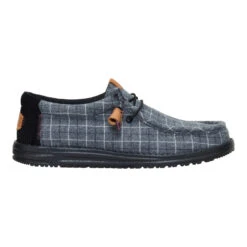 Wally Plaid Corduroy - Black/Multi -Hey Dude Store 44326 0C4 WALLYPLAIDCORDUROY BLACKMULTI RIGHT LATERAL conversion1
