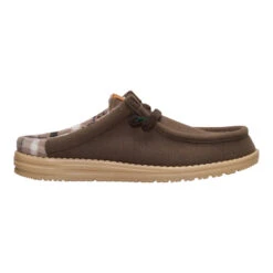 Wally Slip Cozy Plaid - Major Brown/Multi -Hey Dude Store 44342 2KH WALLYSLIPCOZYPLAID MAJORBROWNMULTI LATERAL conversion1