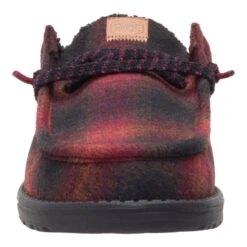 Wally Slip Cozy Plaid - Red Plaid/Black -Hey Dude Store 44342 6RQ WALLYSLIPCOZYPLAID REDPLAIDBLACK FRONT conversion1