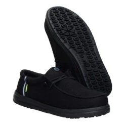 Wally Work Comp Toe - Black/Black -Hey Dude Store 44349 060 WALLYWORKCT BLACKBLACK PAIR BOTTOM conversion1